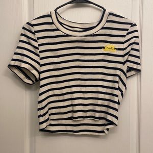 Mother cropped striped tee